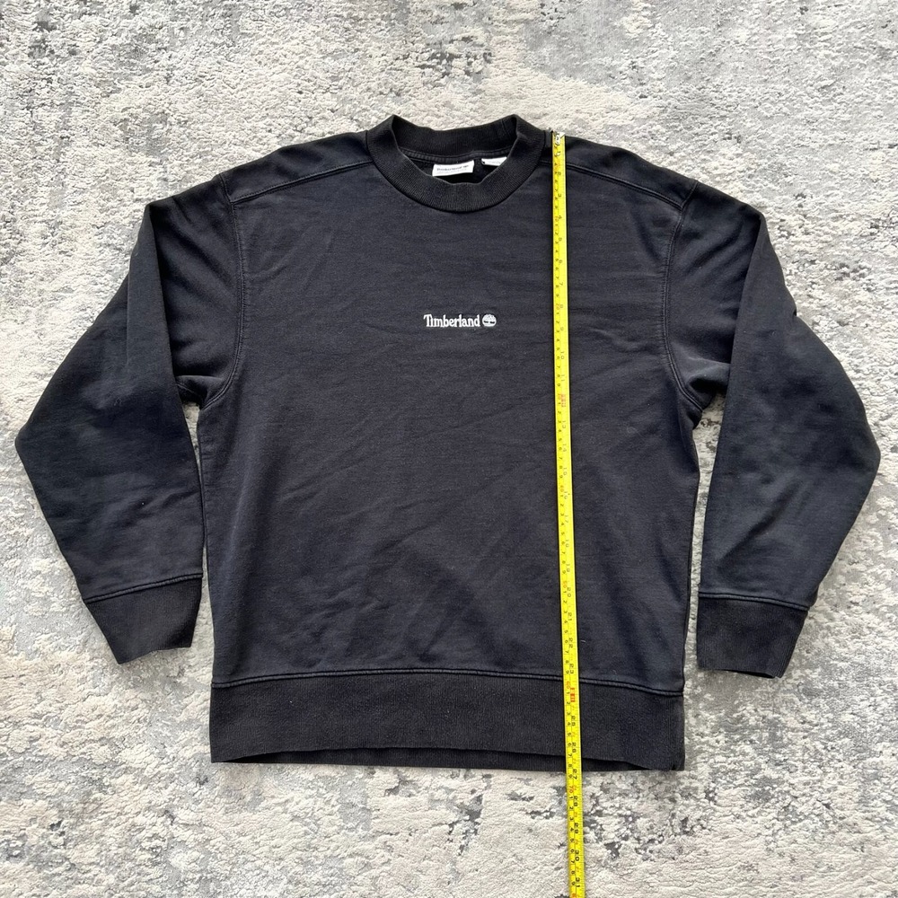 Vintage Style Timberland Black Sweatshirt Size Medium Small Spellout Logo